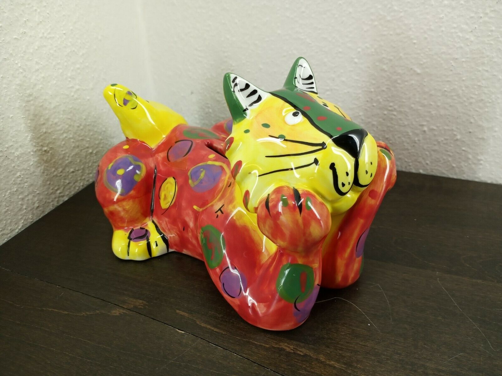 Dracos By Ganz Ceramic Cat Coin Bank Figurine Art Deco