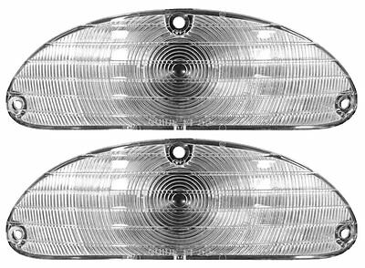 1955 55 Chevrolet Belair 210 150 Parking Light Lens Pair Clear Danchuk