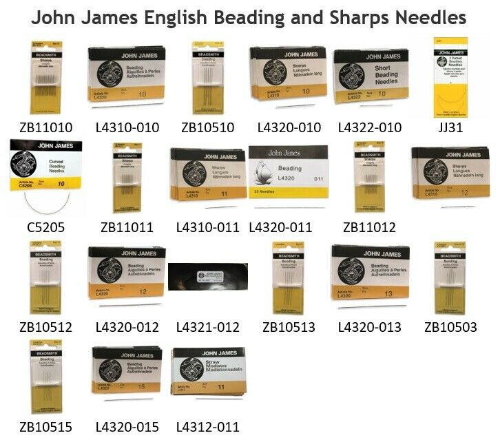 Beading Needles & Sharps Needles John James English