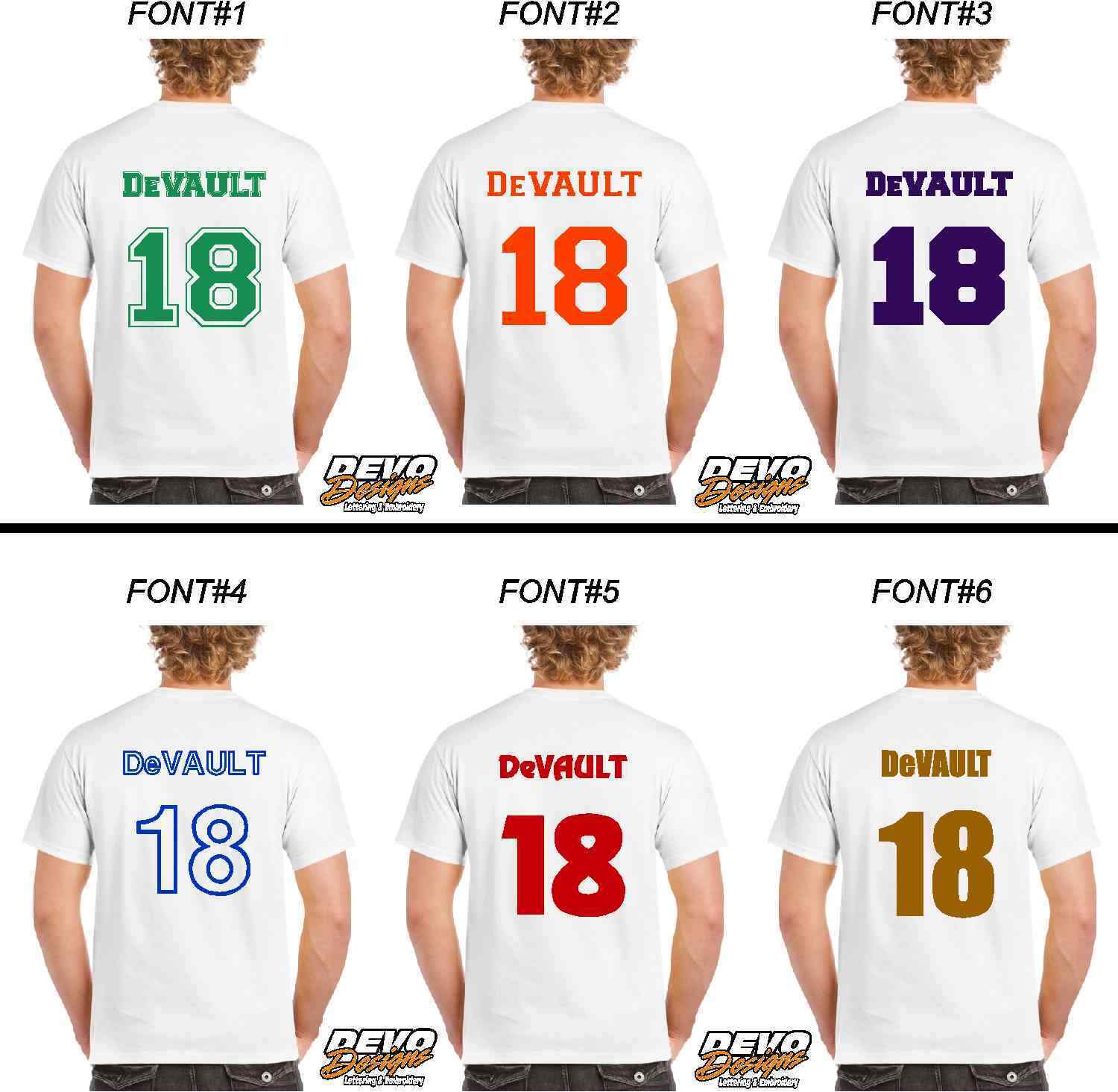 Jersey Name And Number Custom Adult Size Iron On Heat Transfer Vinyl Diy Decal