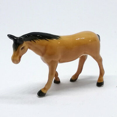 Ceramic Horse Figurine Dollhouse Miniatures Model Brown Wild Animals Collectible