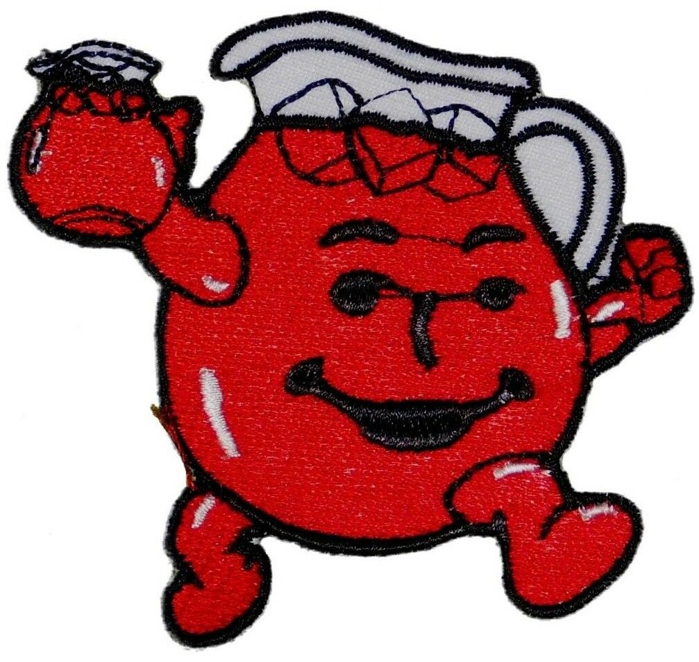Hey Kool-aid Man Logo Iron On Or Sew On Patch Emblem Red Koolaid Embroidered