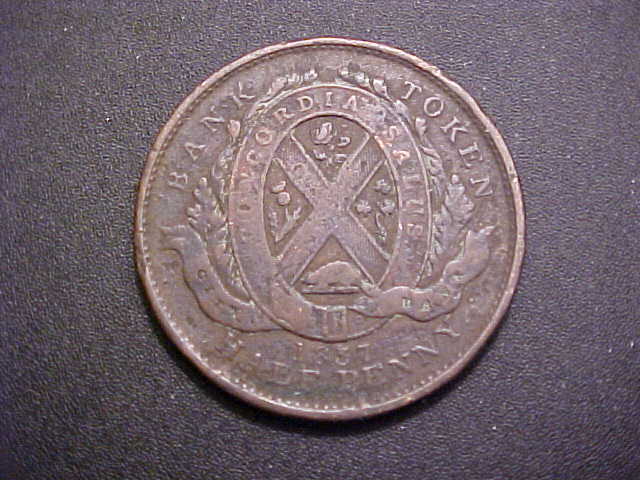 1837 Province Of Lower Canada 1/2 Penny Bank Token-very Nice Circ! -d8011qns1
