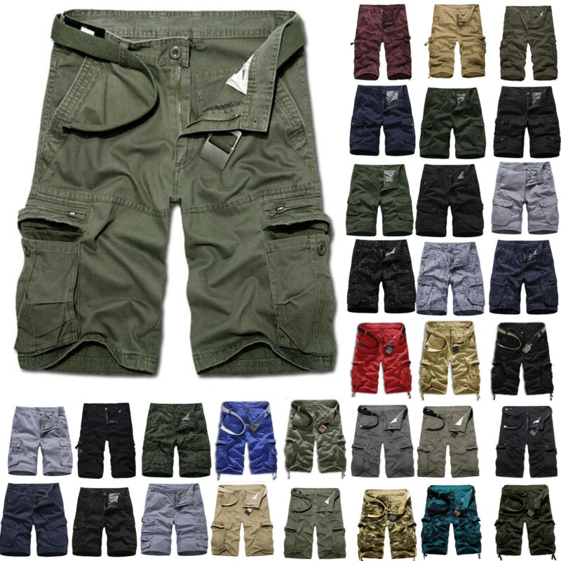 Mens Army Military Cargo Combat Shorts Summer Camo Short Pants Casual Trousers