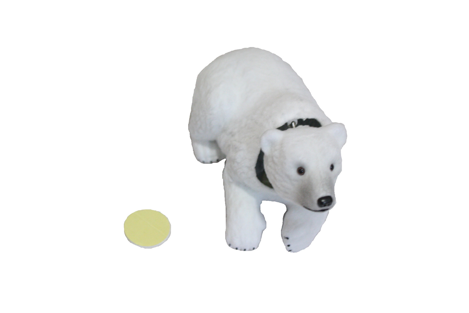 Fuzzy Bobblehead Polar Bear With Car Dashboard Adhesive
