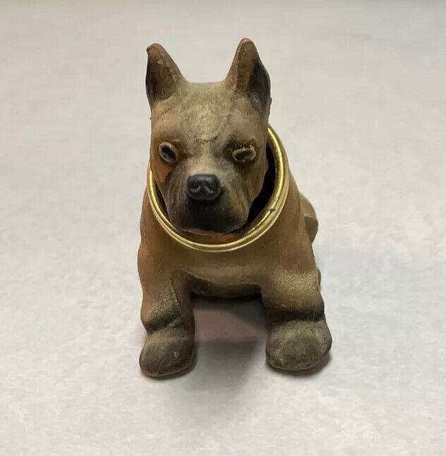 Hong Kong Flocked Plastic Boxer Dog Bobble Head Nodder Small