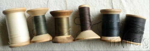 6 Antique Wooden Thread Spools G. Hall &co. Intrinsic, Blackstone, Used