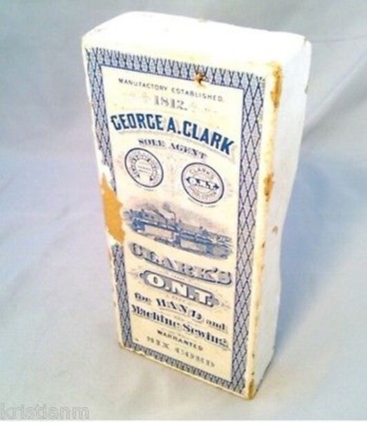 1900 Advertising Box For Clark's O.n.t. Hand And Machine Sewing Thread