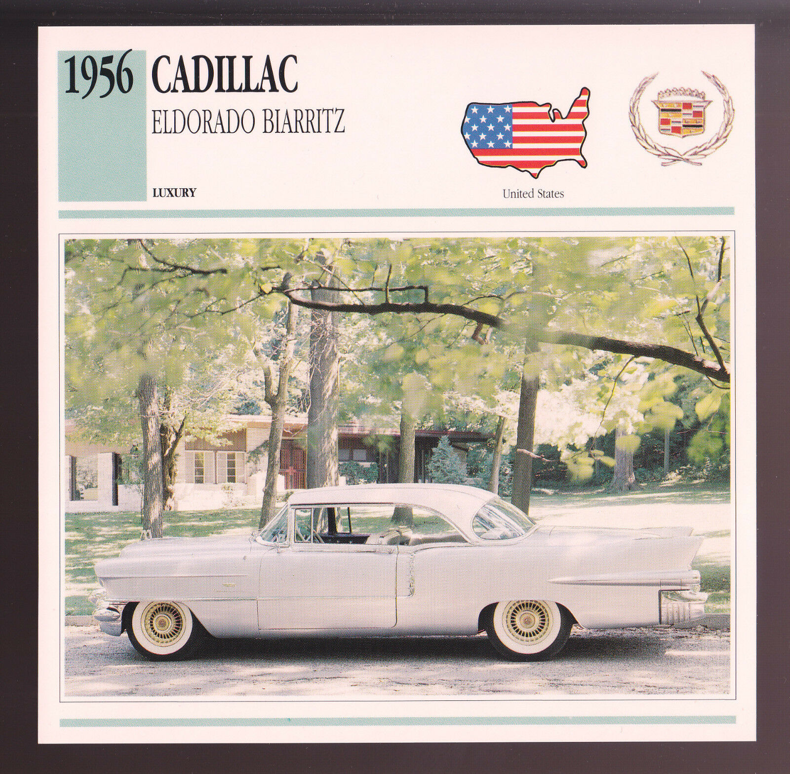 1956 Cadillac Eldorado Biarritz Car Photo Spec Sheet Info Stat Atlas Card