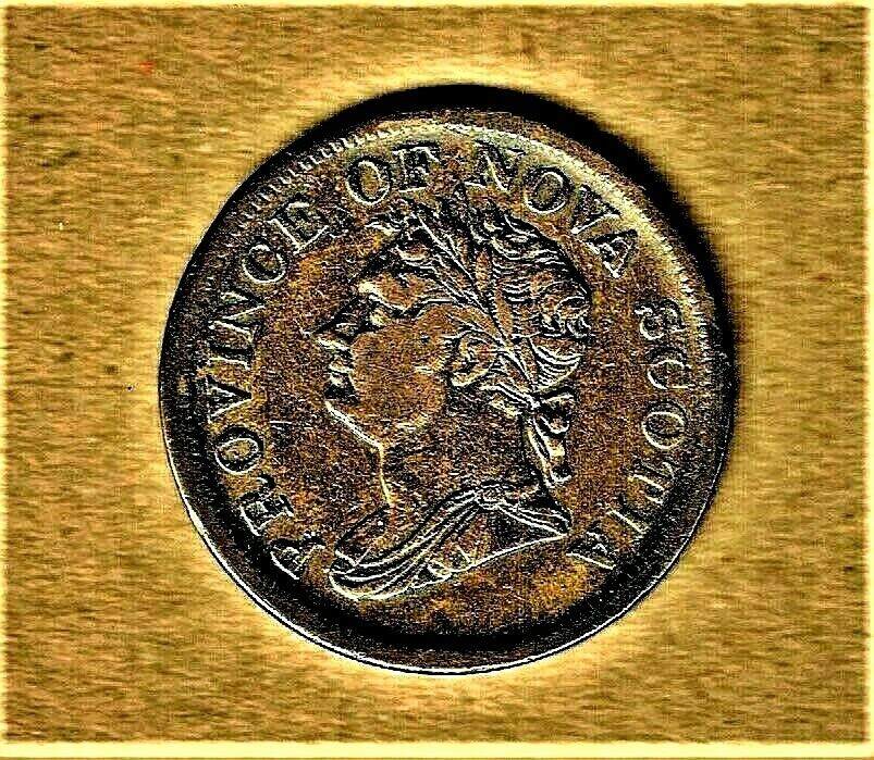 1832 Canada, 'nova Scotia' 1 Penny Token Km#2 At E.f. Condition