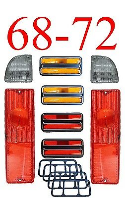 68 72 Chevy 8pc Tail Light Kit W/ Deluxe Chrome Side Lights Gmc Truck & Blazer