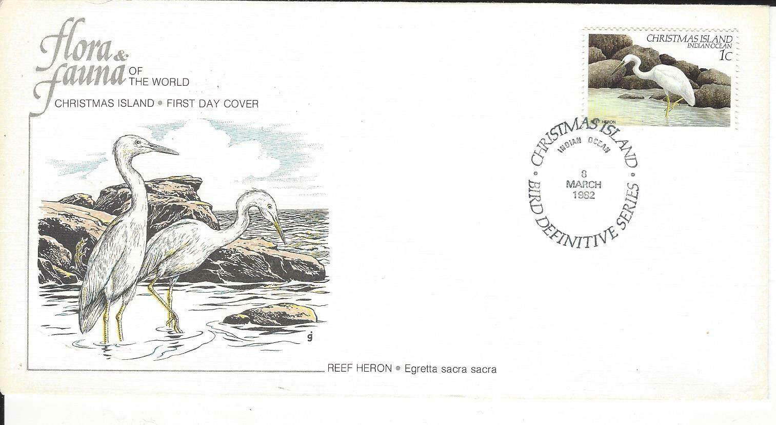 Christmas Island Scott #117 First Day Cover Of Reef Heron