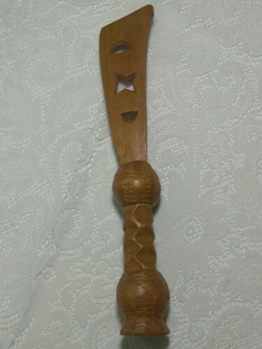Wood Carved Native Knife Figure Star And Half Moon Collectible