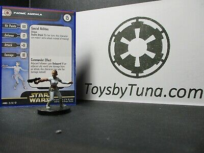 Star Wars Miniatures Padme Amidala Clone Strike Cs W/ Card Mini Rpg Legion