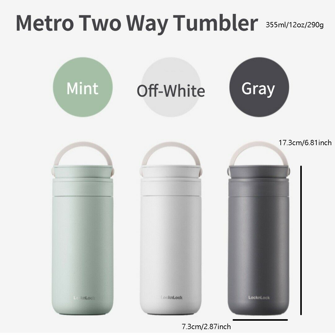[locknlock] Metro Two-way Tumbler 355 Ml, Tall Size (3 Items)/tracking Number