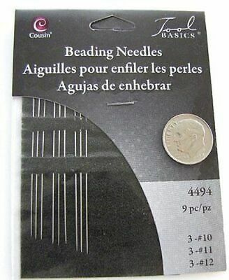 Cousin Tool Basics -beading Needle Set #10 #11 #12 (9 Per Pack)