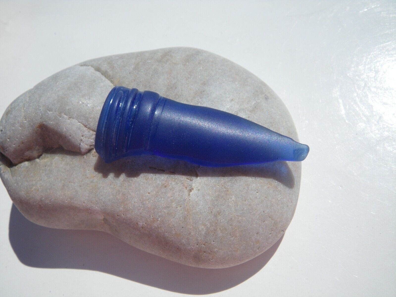 Sea Glass, Cobalt Blue Bottle Top Piece