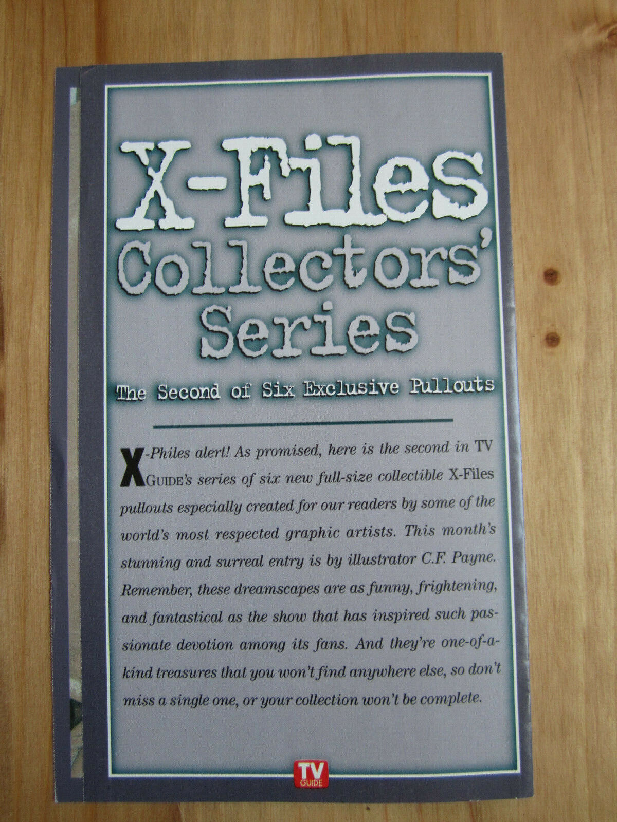Lot Of Three (3) X-files Tv Guide Collector Pull Outs Posters Only #s 2, 3 & 4