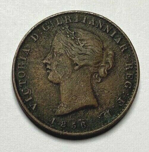 1856 - Nova Scotia (canada Province) 1/2 Penny Token - Victoria - Vf Coin