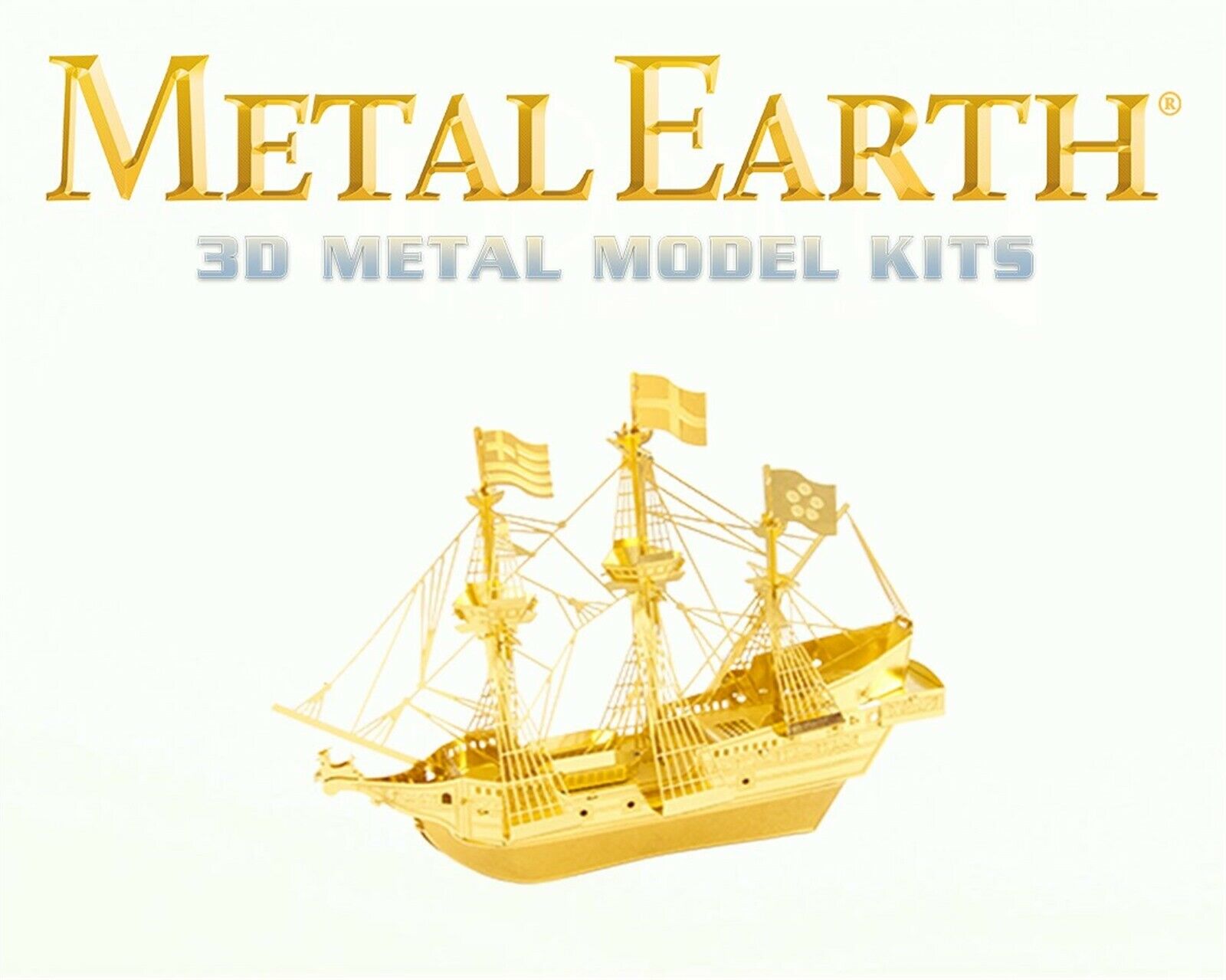 Fascinations Metal Earth Golden Hind Galleon Ship In Gold Laser Cut 3d Model