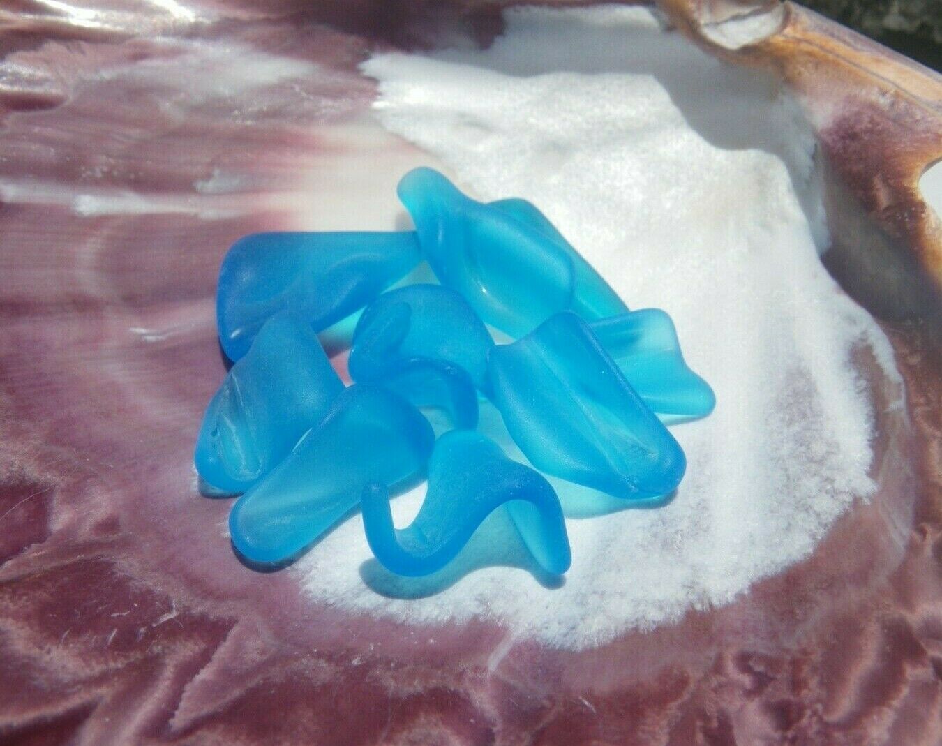 Sea Glass, Small Teal Blue Fenton Hobnail Crimp