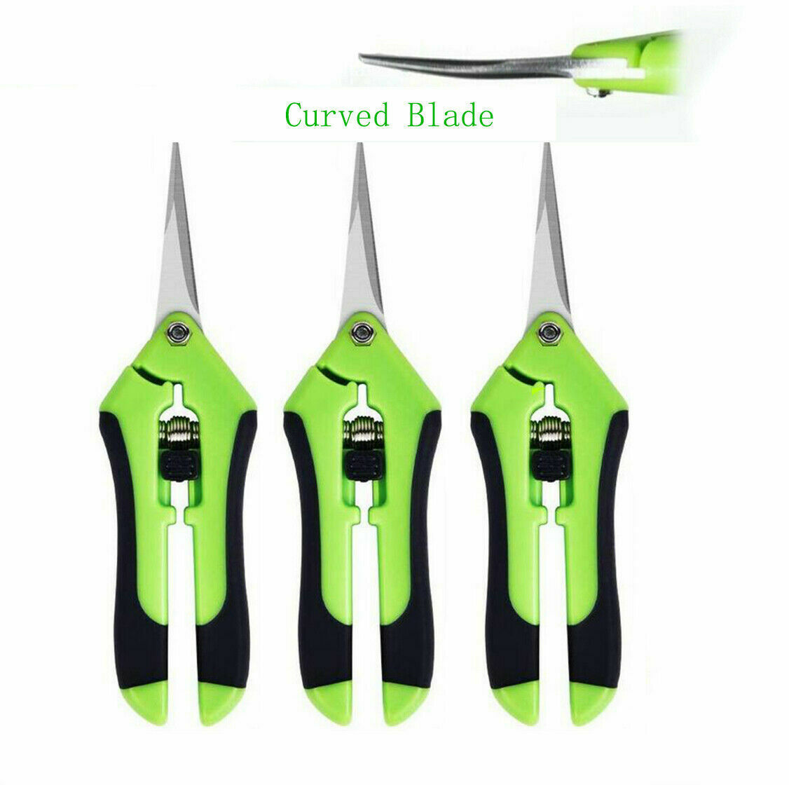 3-pack Curved Blade Garden Scissors Trimmers Harvest Pruning Plants Trimming