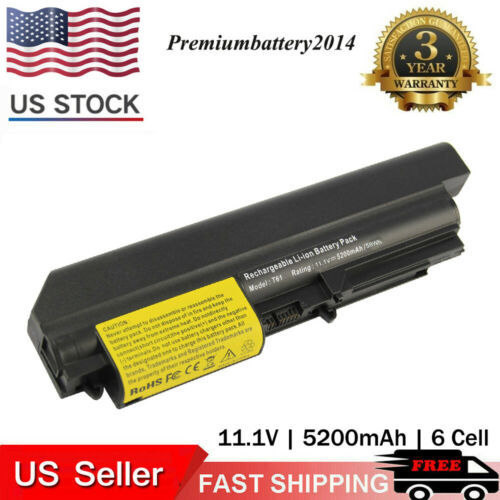 Battery For Lenovo Thinkpad T61 R61 T400 R400 T61p 14.1" Widescreen Power Supply