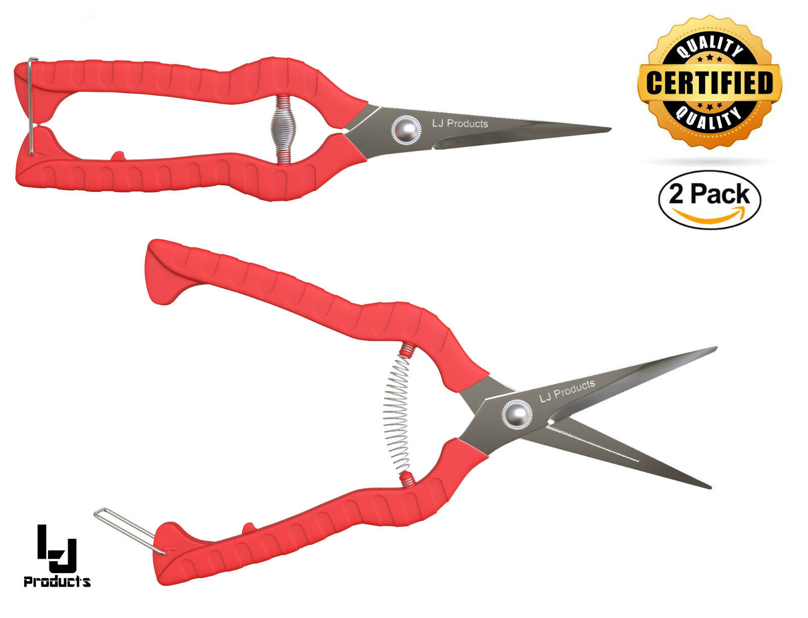 (2 Pack) Trimming Pruning Scissors Stainless Steel For Gardening And Plants