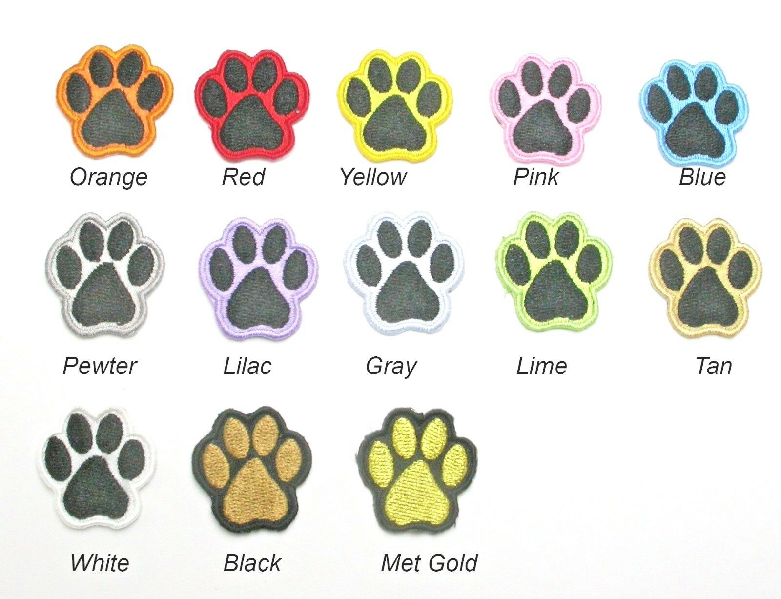 Iron On Patch Applique - Puppy Paw Print 1" Lots Of Colors!