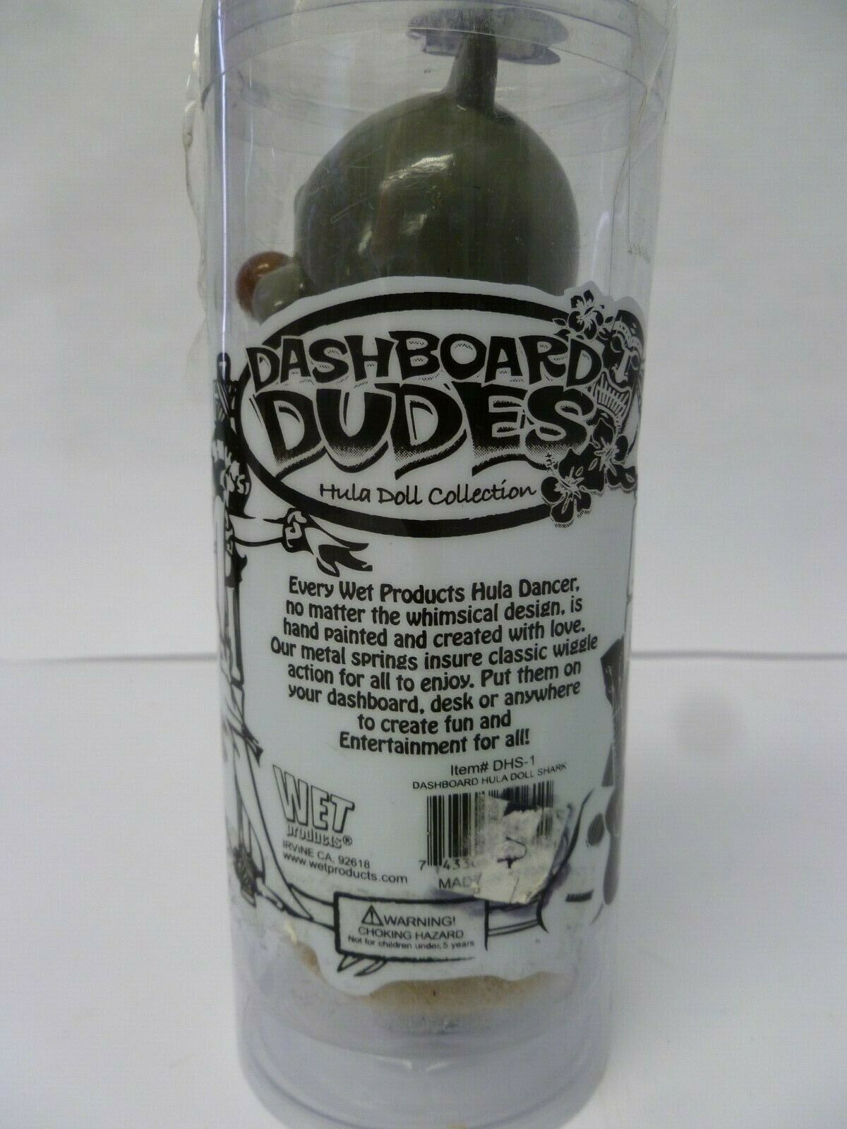Dashboard Dudes Hula Shark Car Bobblehead Figurine 6 Inches Green Grass Skirt Ha